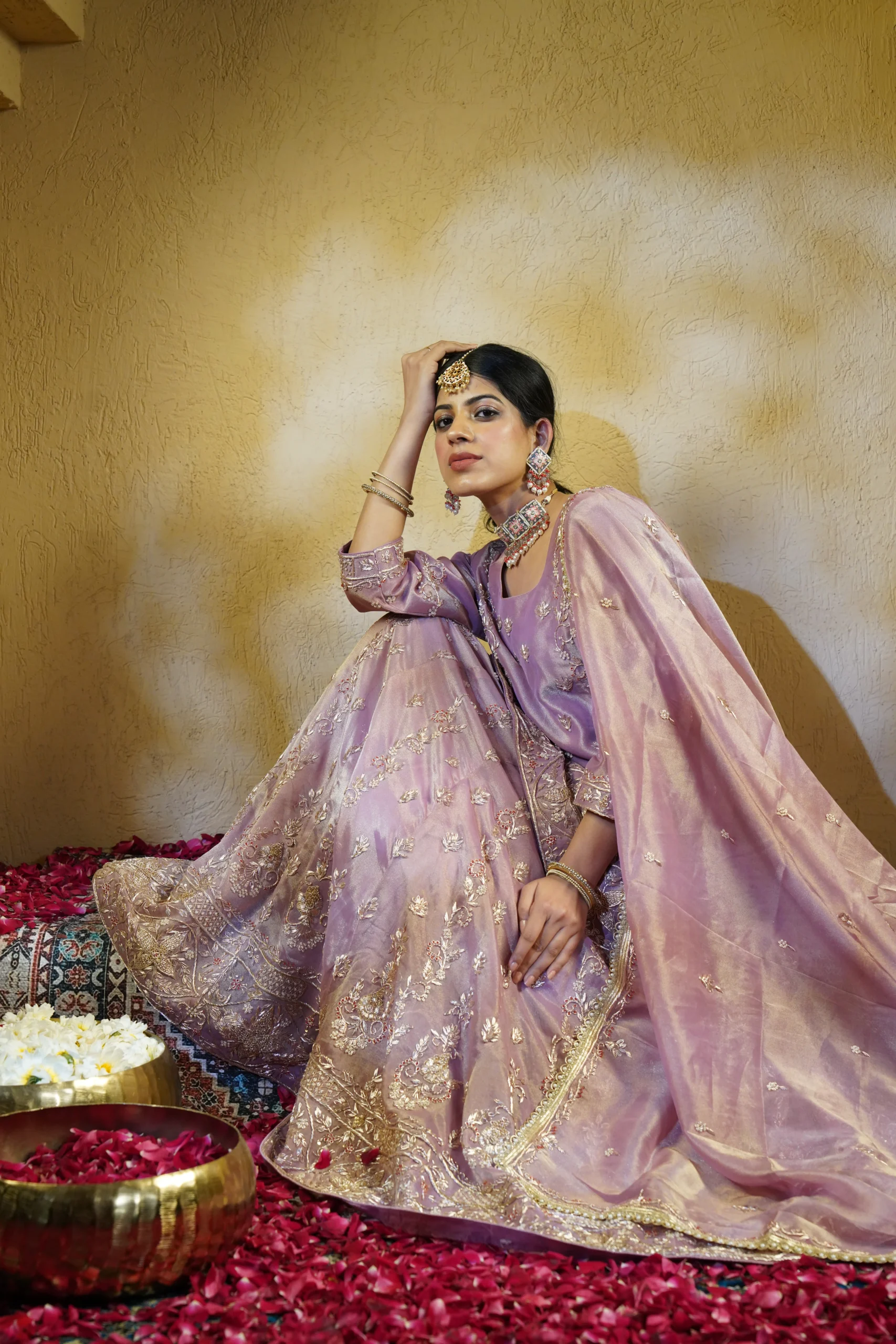Lavender Luxe – Dabka Zardozi Gharara Set