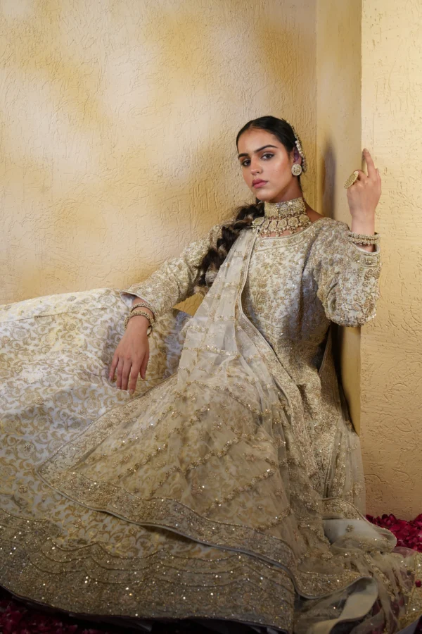 Front-Open Indo-Western Bridal Outfit Details - Image 3