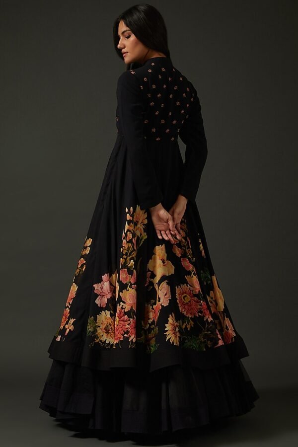 Black Digital Printed Anarkali Set - Image 3