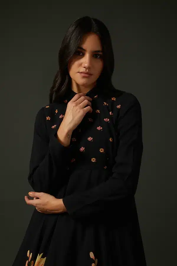 Black Digital Printed Anarkali Set - Image 4