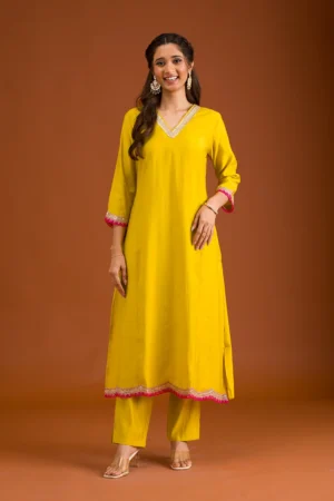 Parrot Green Zariwork Semi Crepe Readymade Salwar Suit