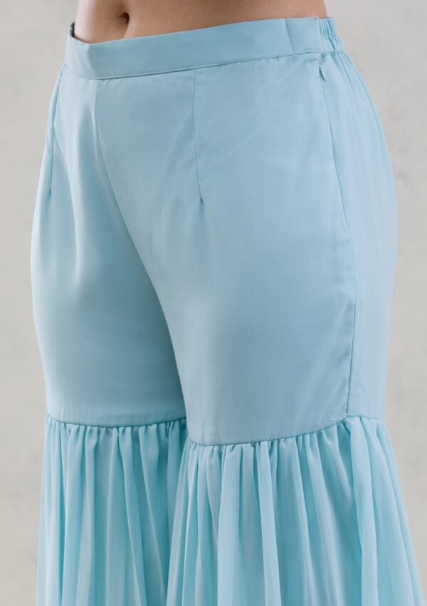 Sea Green Stonework Georgette Readymade Salwar Suit - Image 9