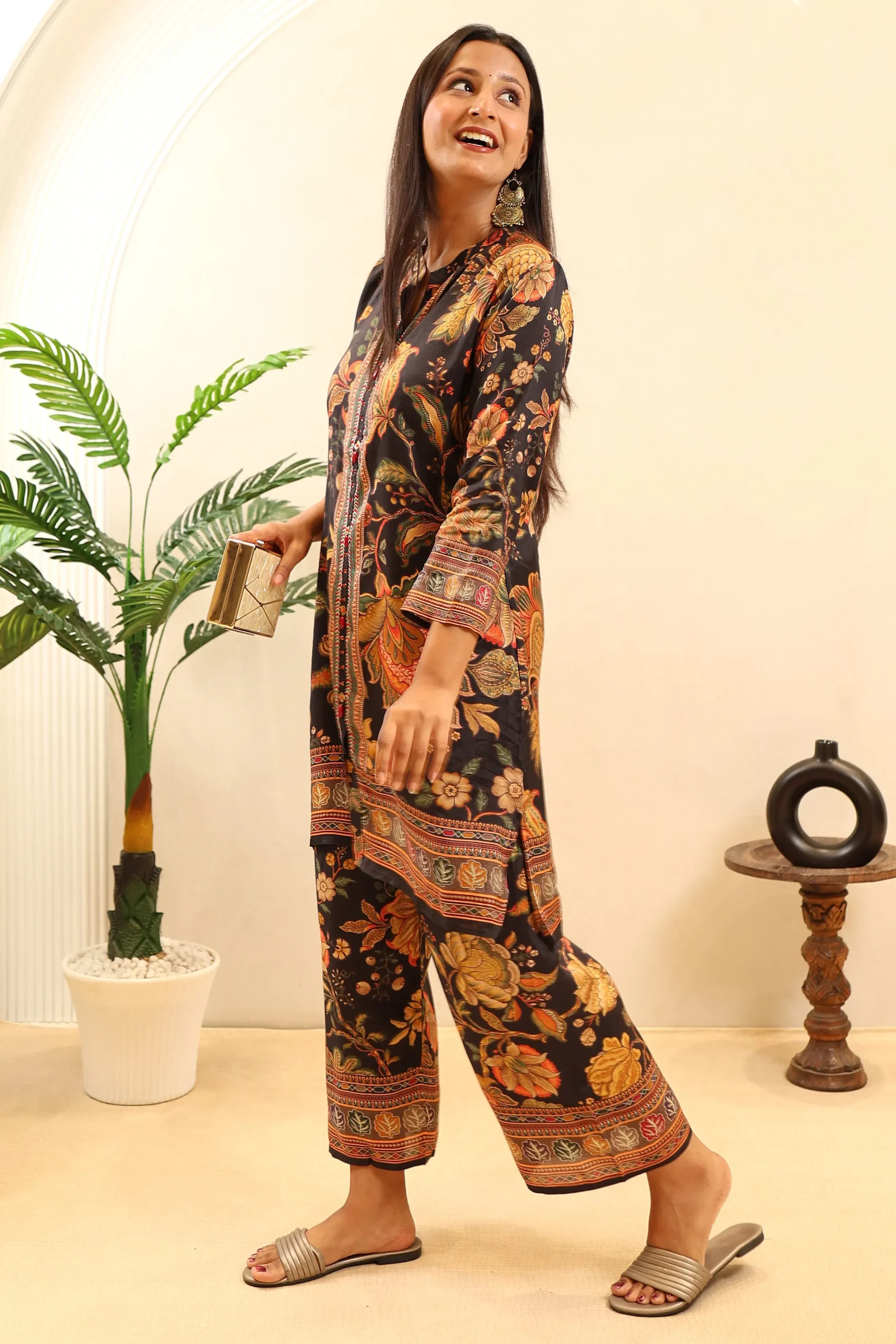 Printed Muslin Turkish Cord Set - Image 2