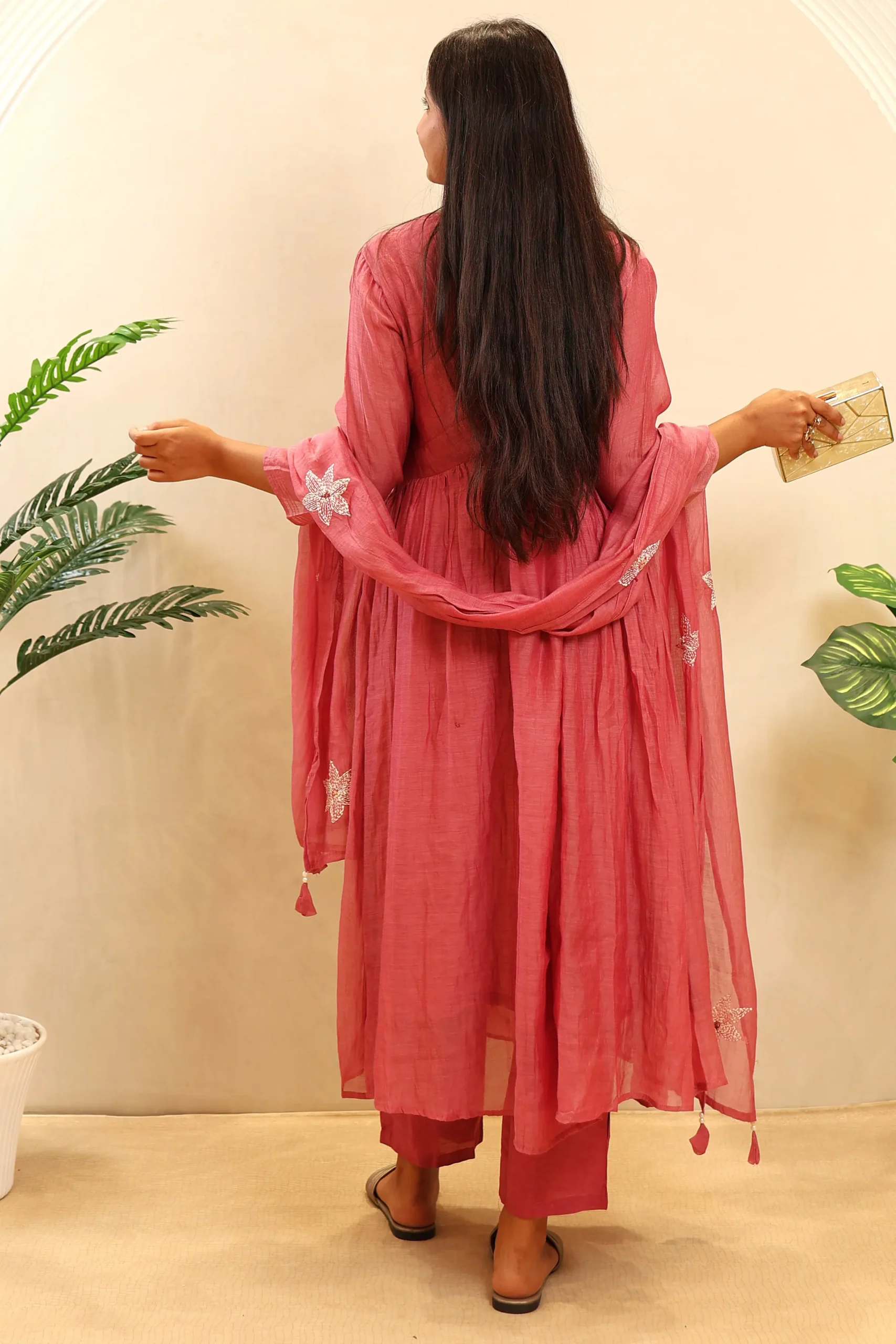 Long Suit with Thread Work and Cotton Dupatta - Image 6