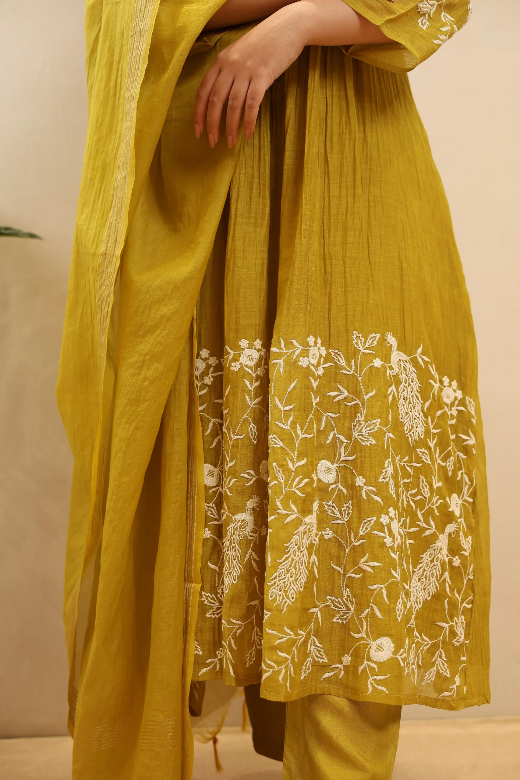 Long Mul Cotton Anarkali Frock with Cotton Dupatta - Image 6