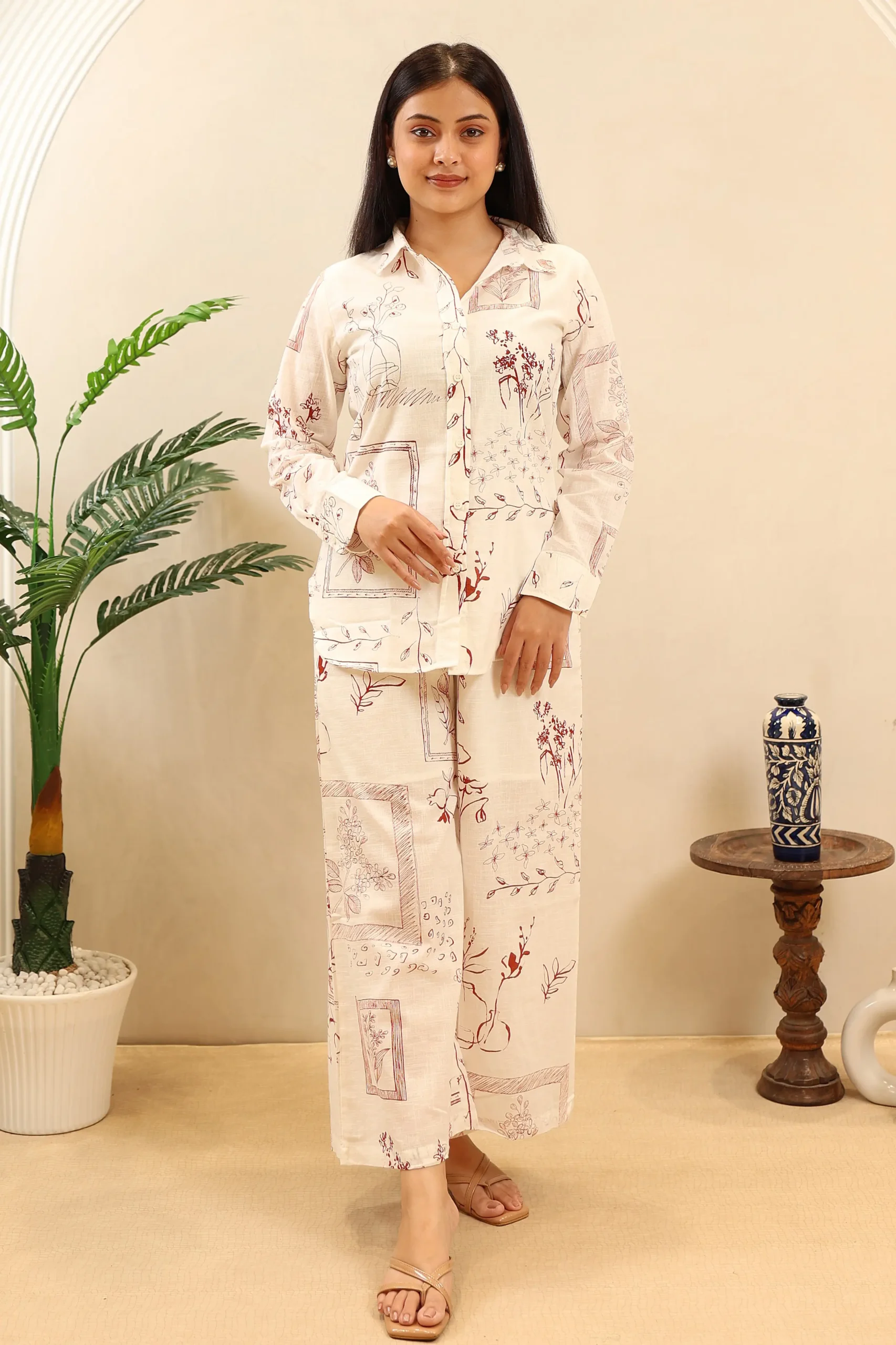 Printed Cotton Cord Set