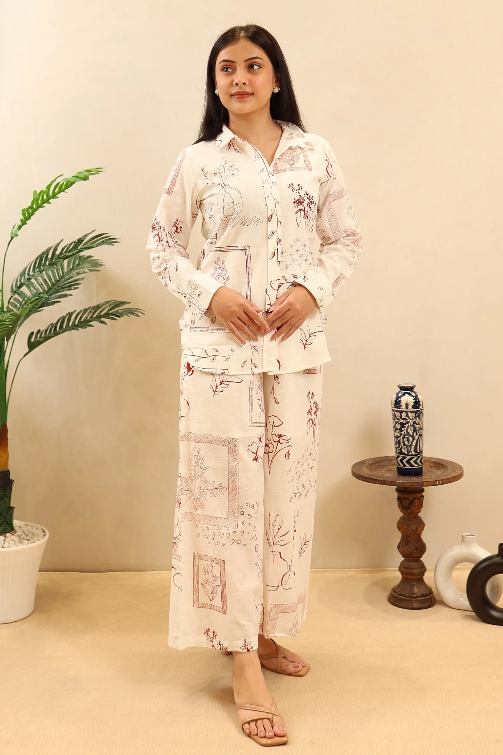 Printed Cotton Cord Set - Image 2