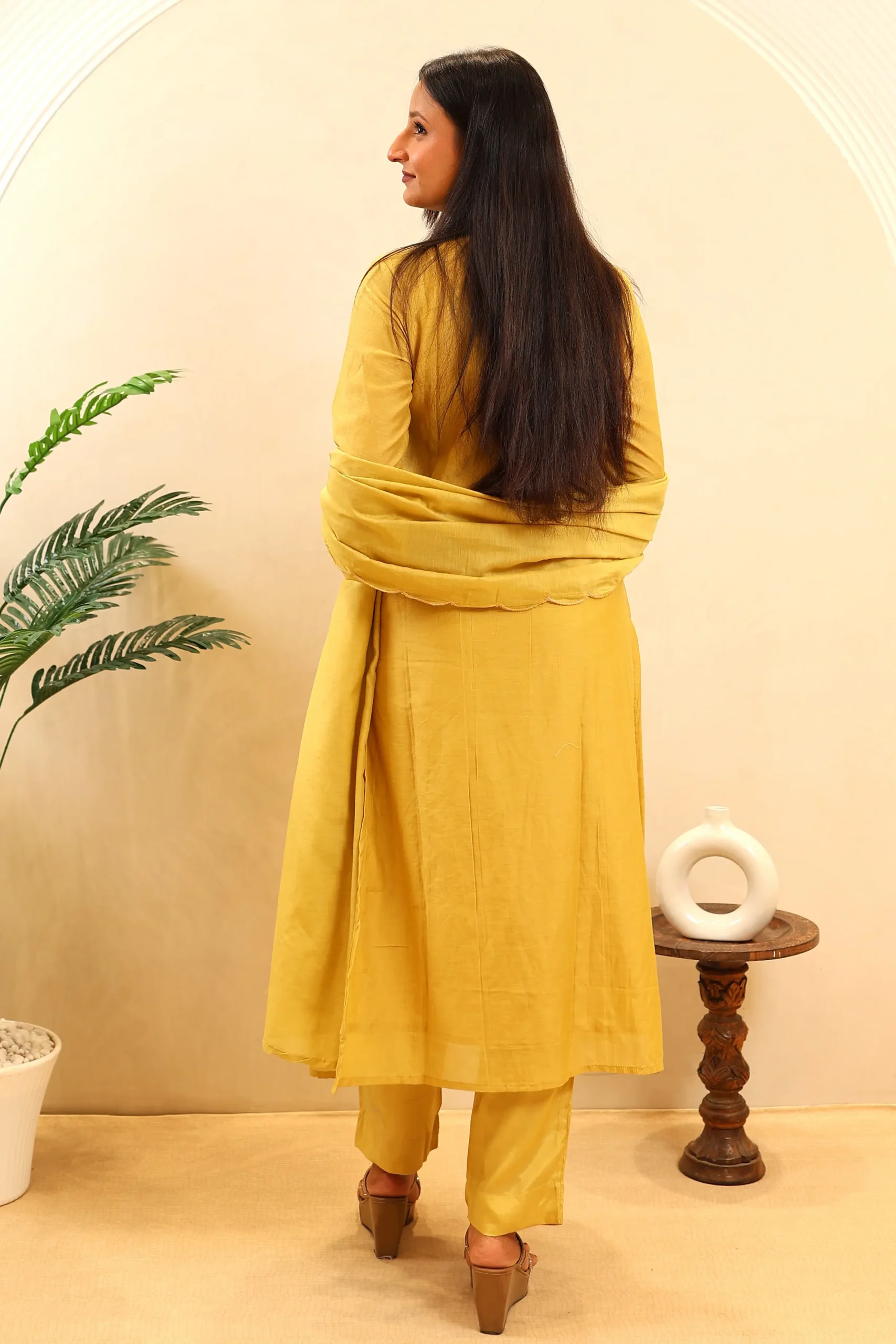 Cotton A-Line Suit with Cotton Dupatta - Image 7