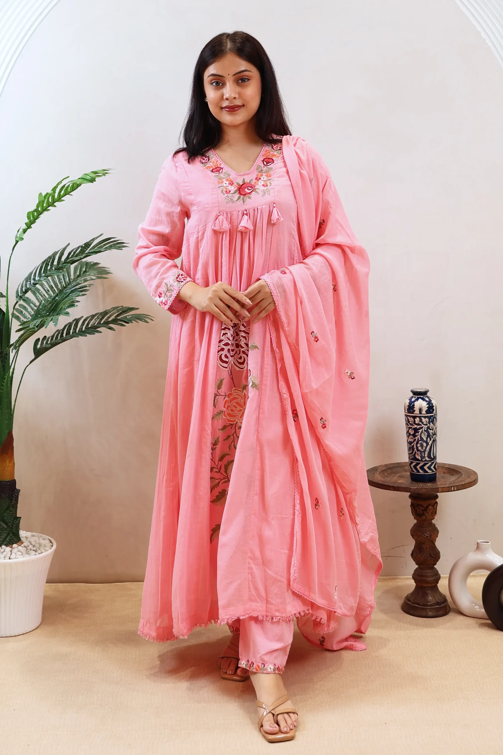 Long Anarkali with Thread Work - Image 8