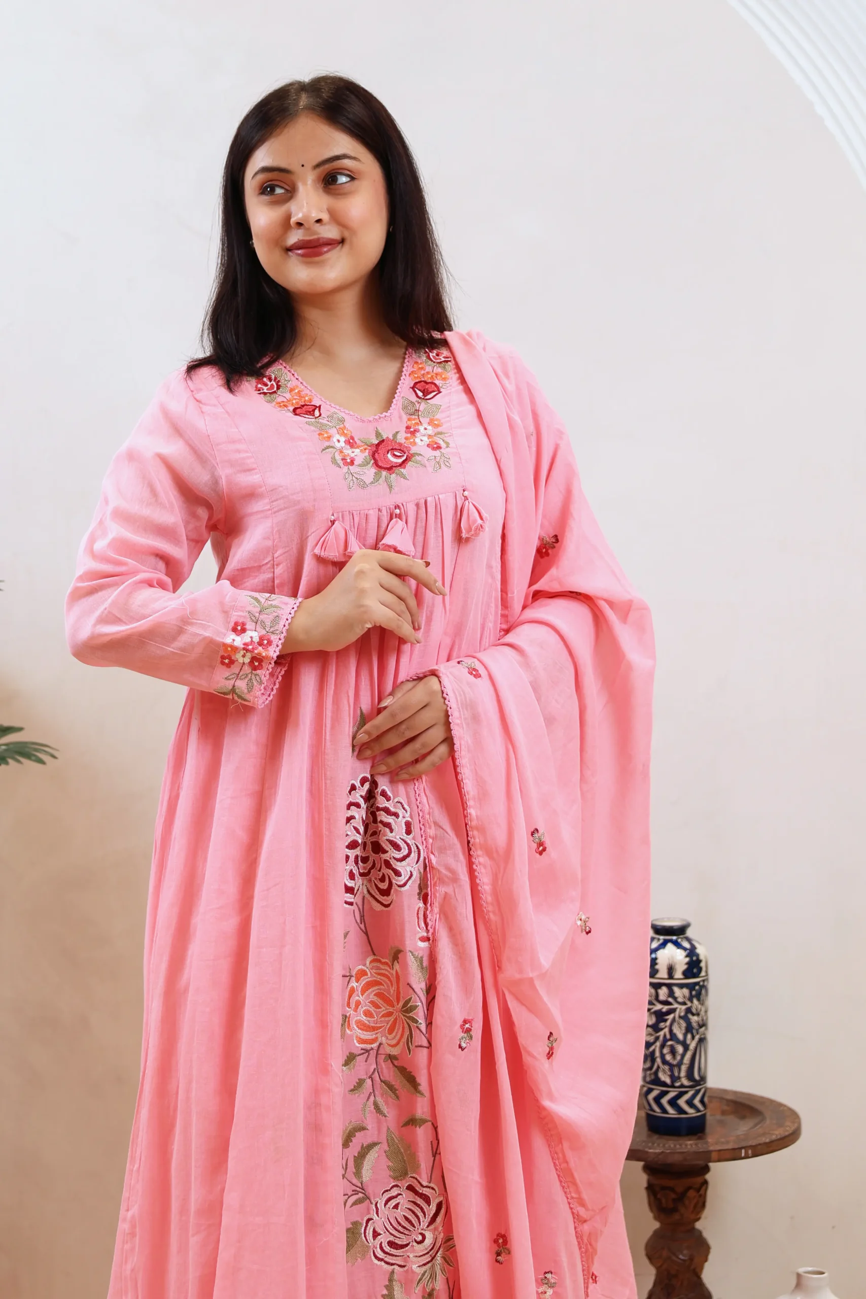 Long Anarkali with Thread Work - Image 9