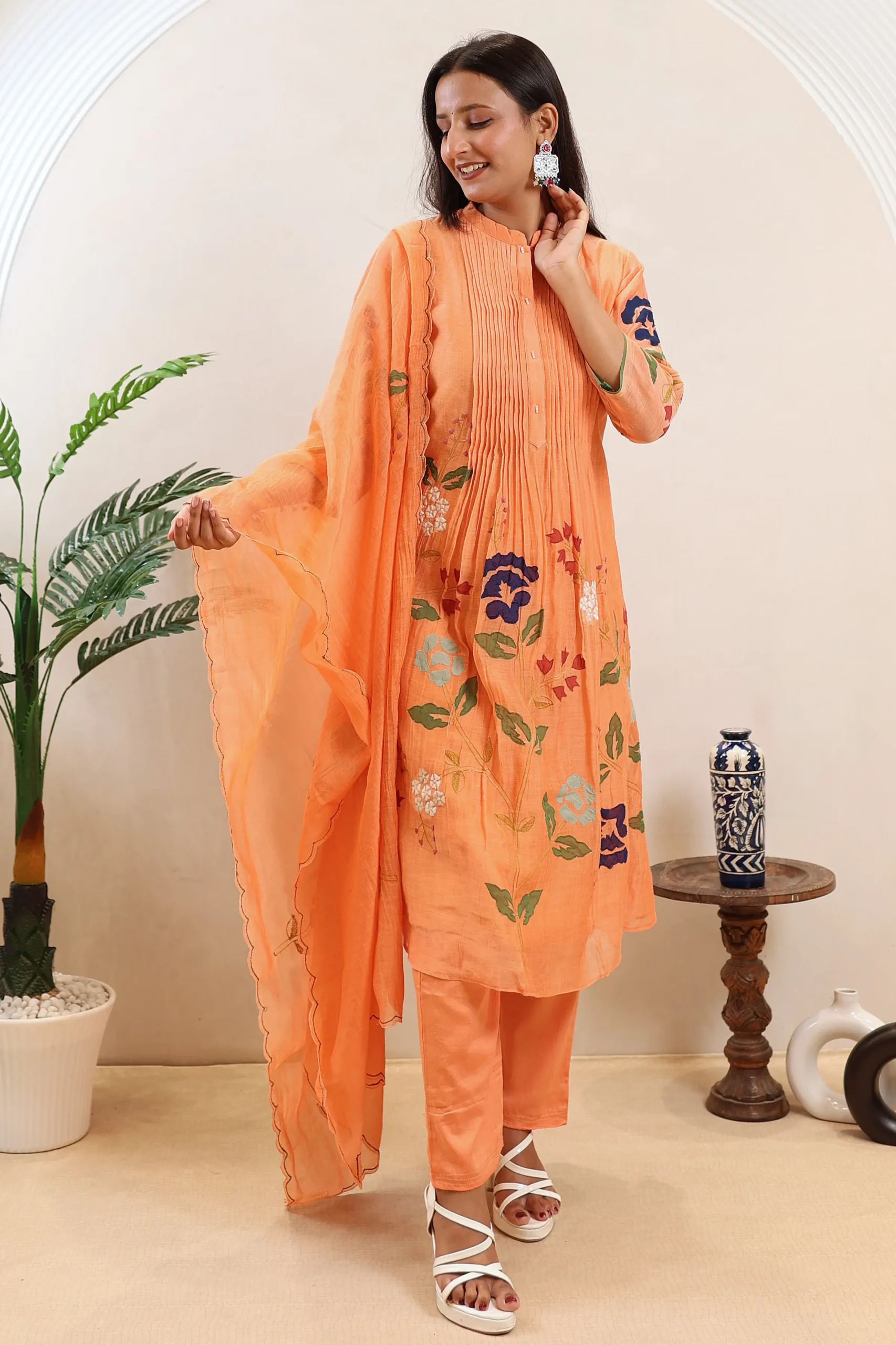 Short Anarkali Frock with Mul Dupatta - Image 2