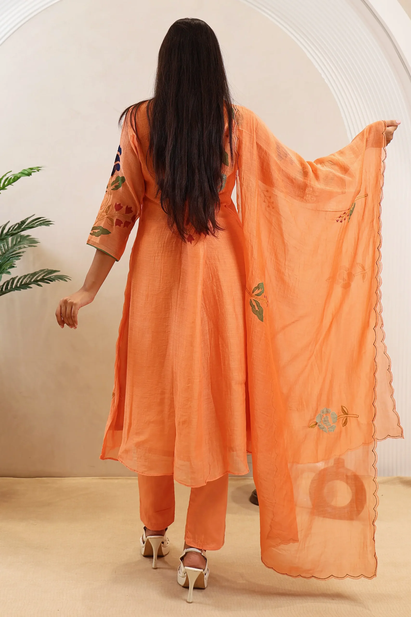 Short Anarkali Frock with Mul Dupatta - Image 7