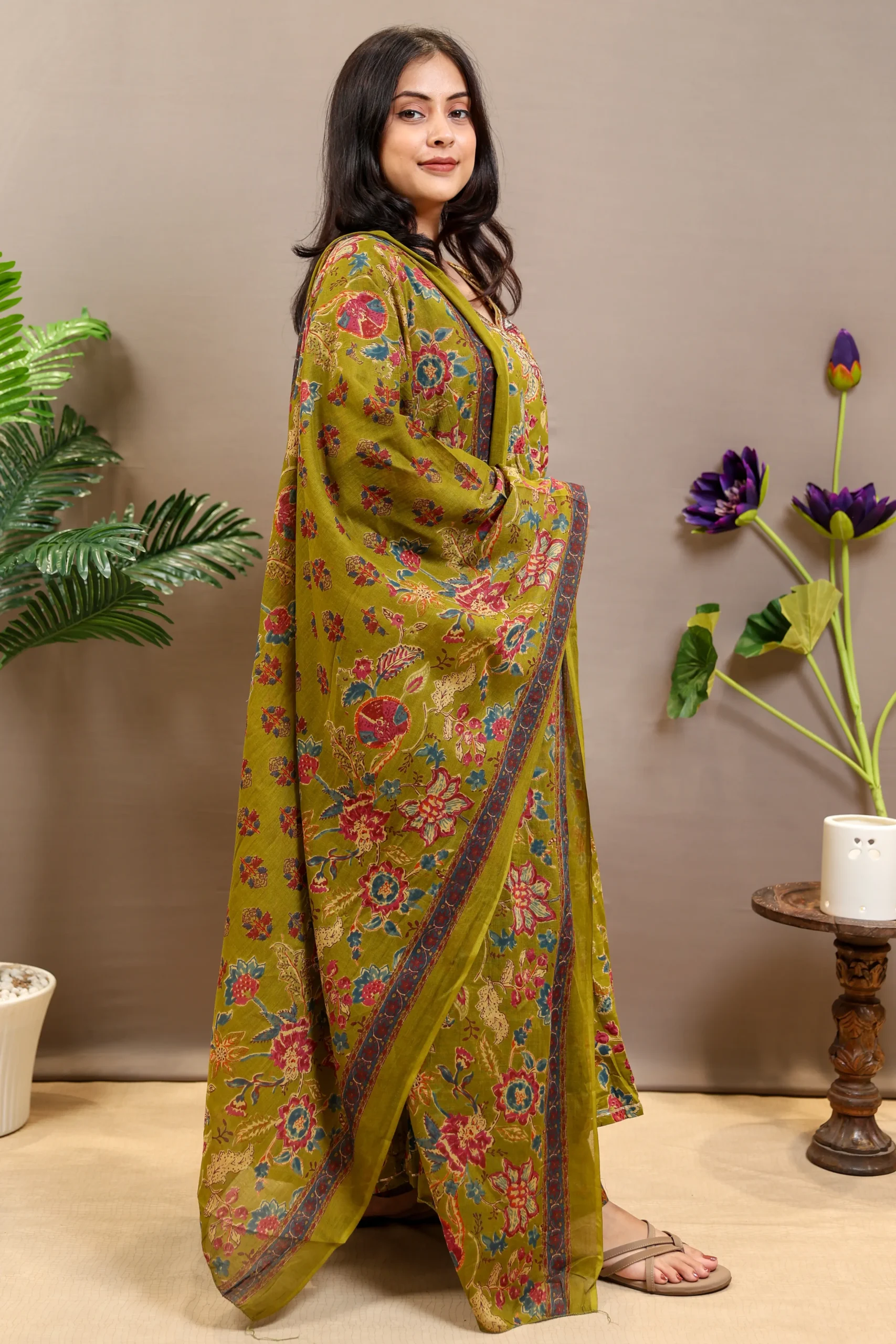 Printed Naira Cut Frock with Cotton Dupatta - Image 7
