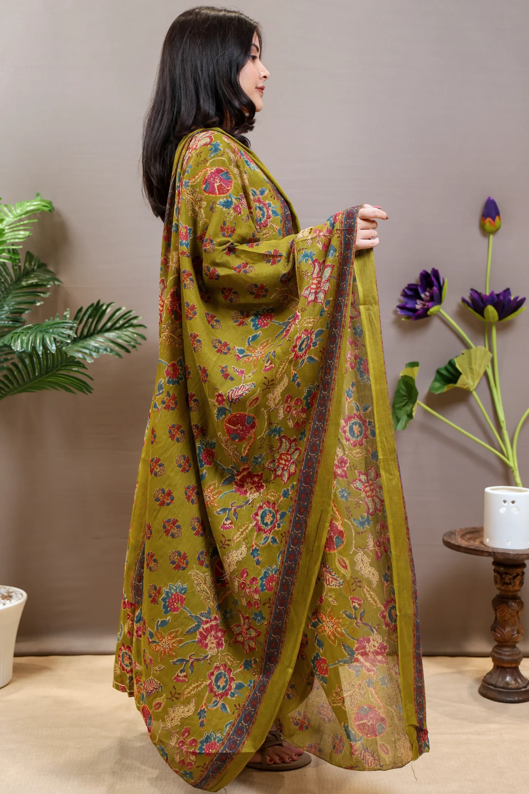Printed Naira Cut Frock with Cotton Dupatta - Image 5