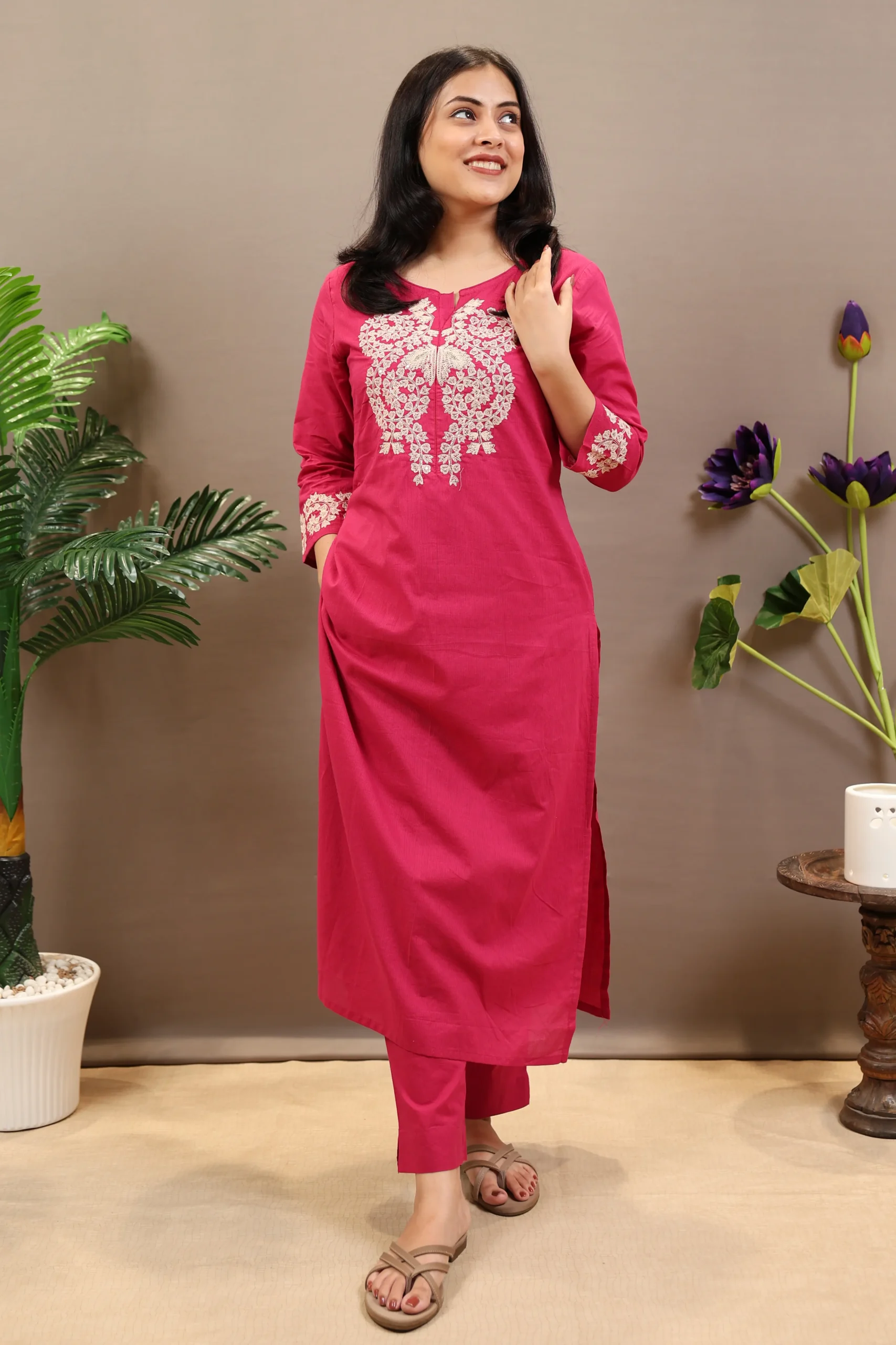 Cotton Straight Suit with Cotton Dupatta