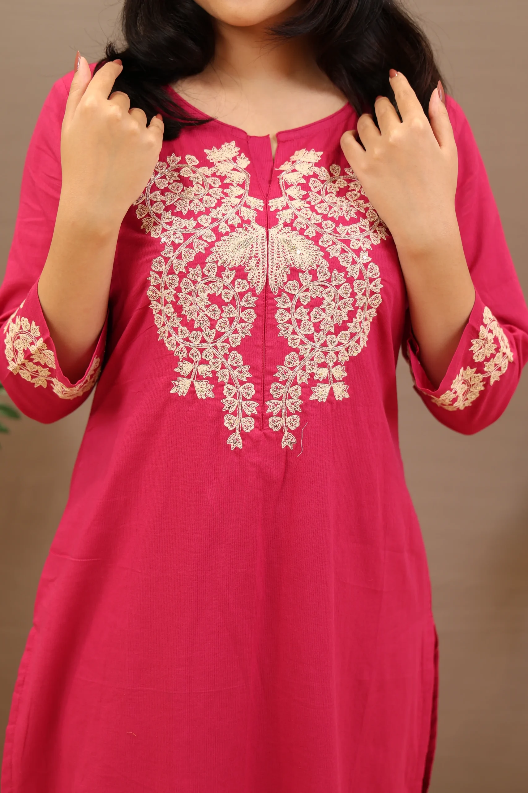 Cotton Straight Suit with Cotton Dupatta - Image 4