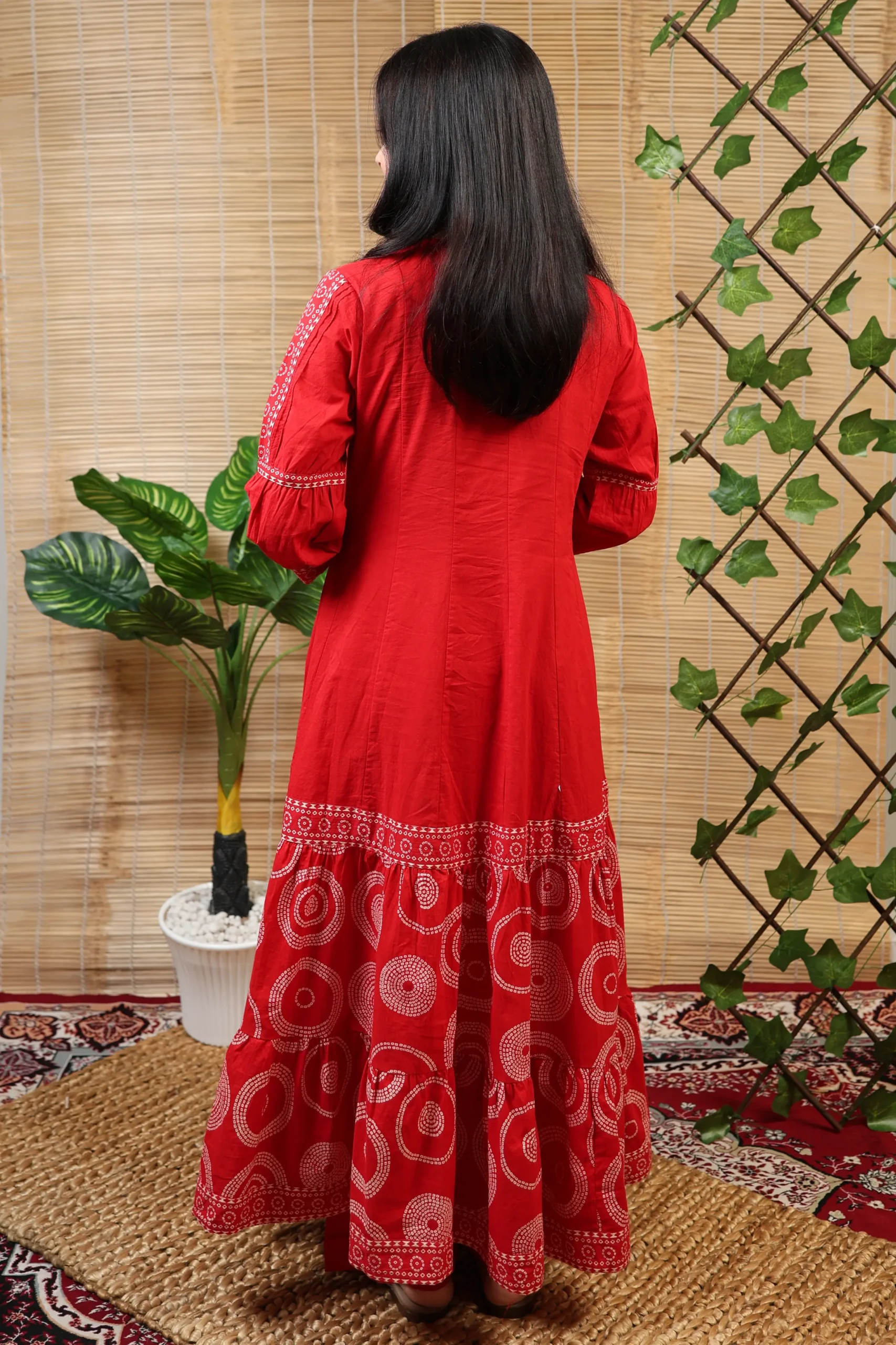 Angarqha with Thread Work, Print, and Cotton Dupatta - Image 10