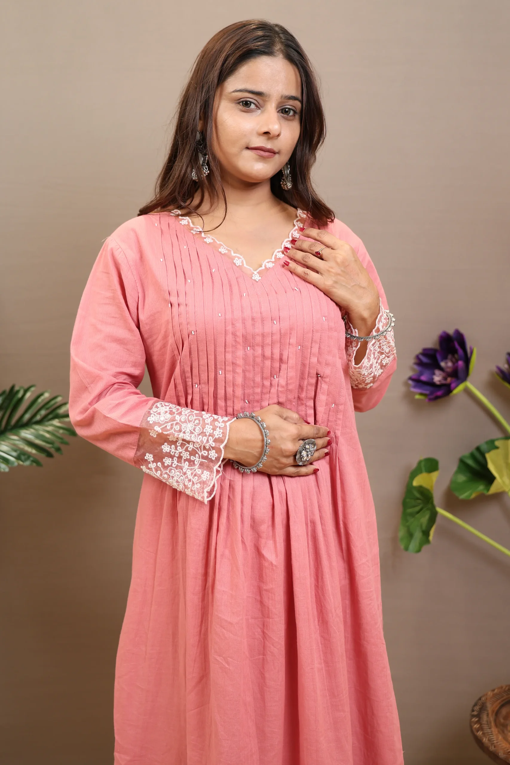 Short Cotton Frock with Cotton Dupatta - Image 6