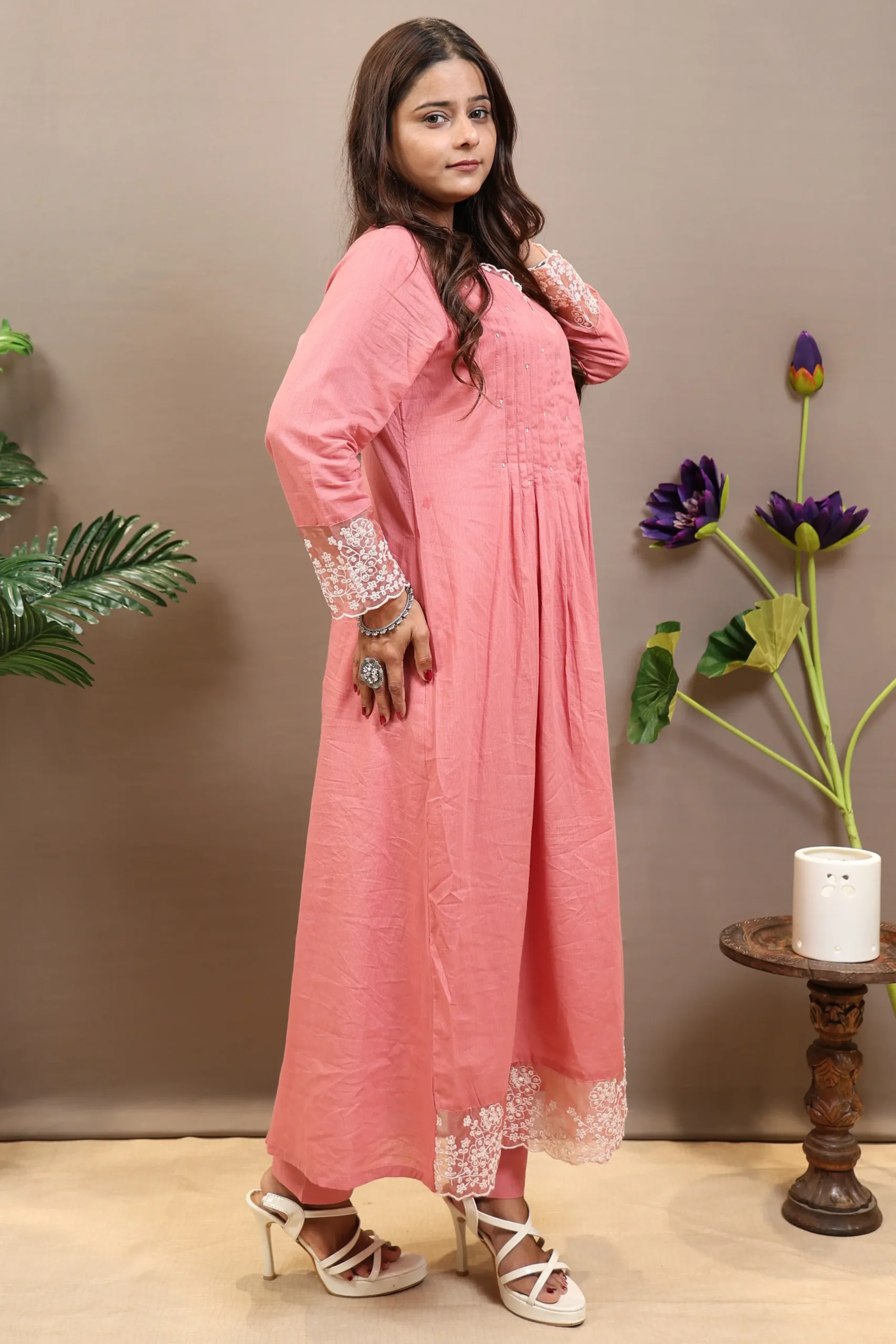 Short Cotton Frock with Cotton Dupatta - Image 3