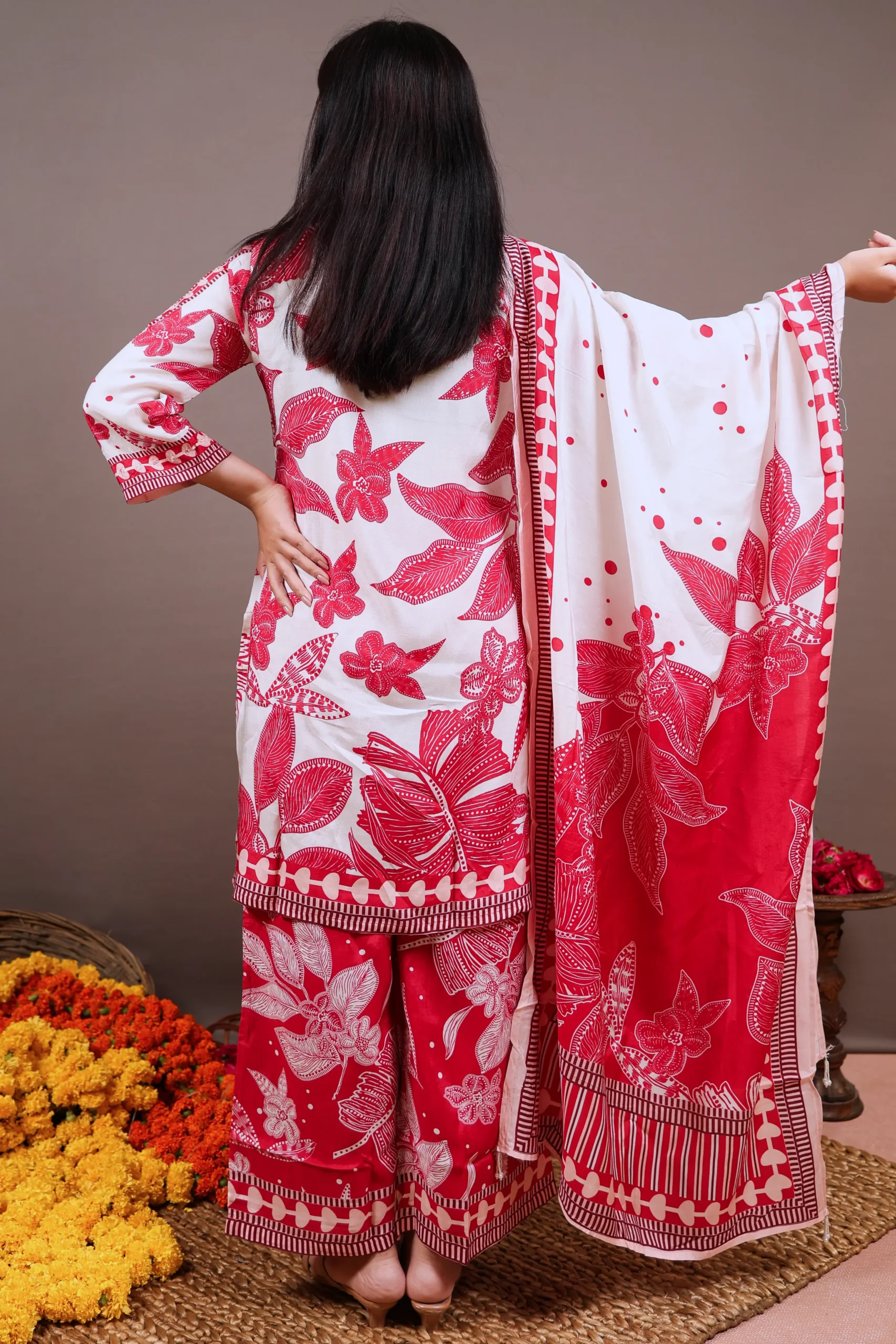 Printed Muslin Suit with Printed Dupatta - Image 7