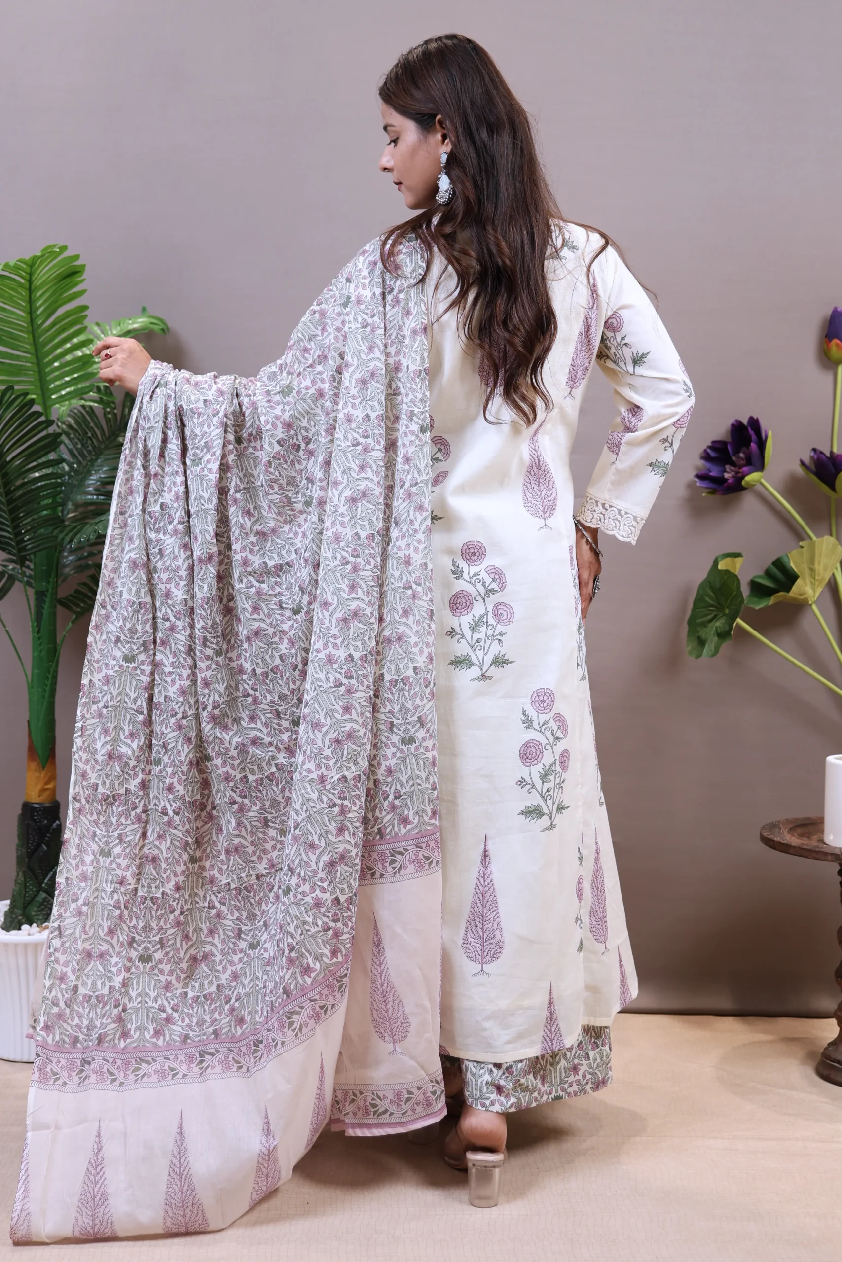 Printed Anarkali Frock with Cotton Dupatta - Image 7