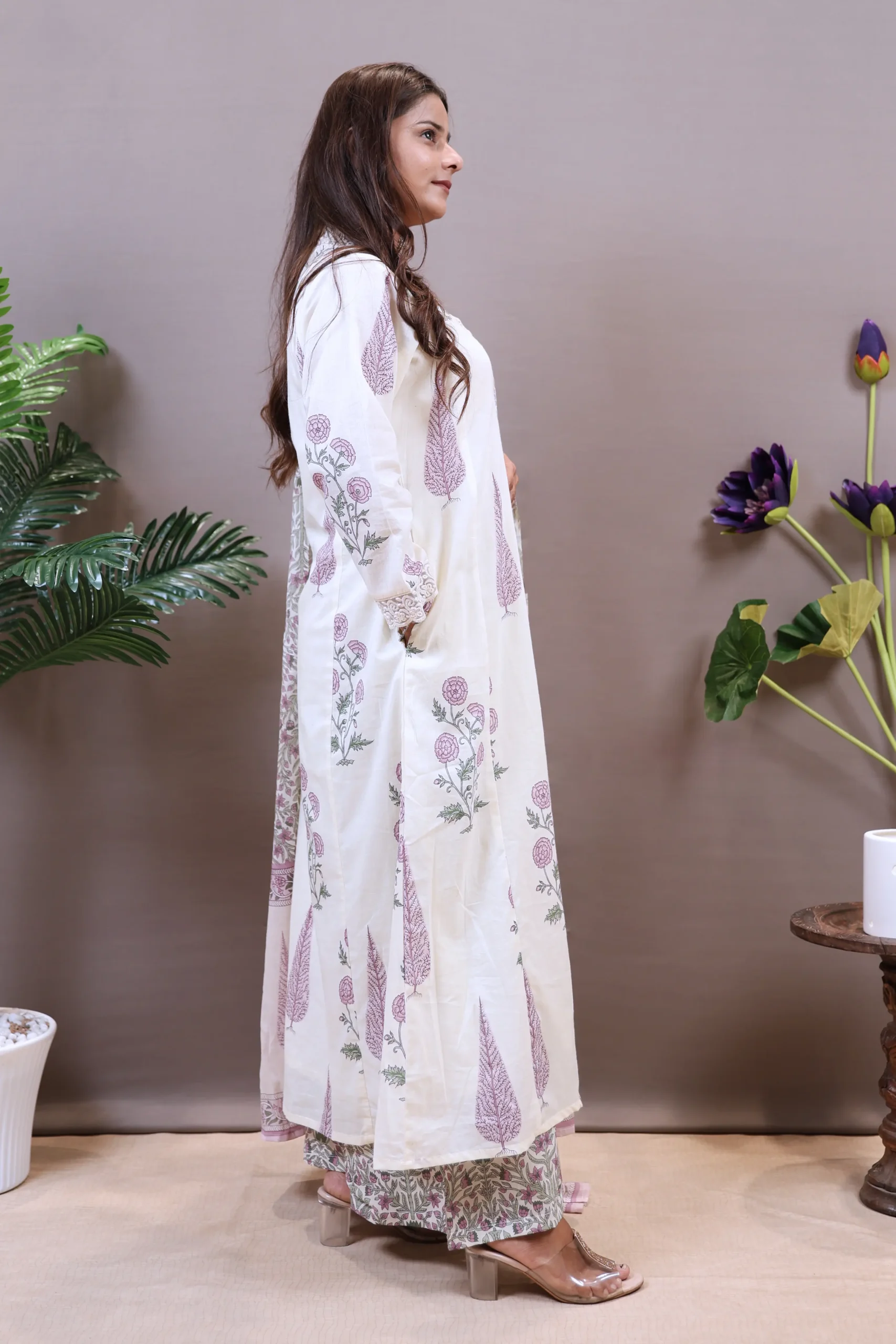 Printed Anarkali Frock with Cotton Dupatta - Image 5