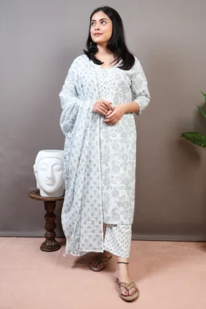 A-Line Cotton Suit Printed